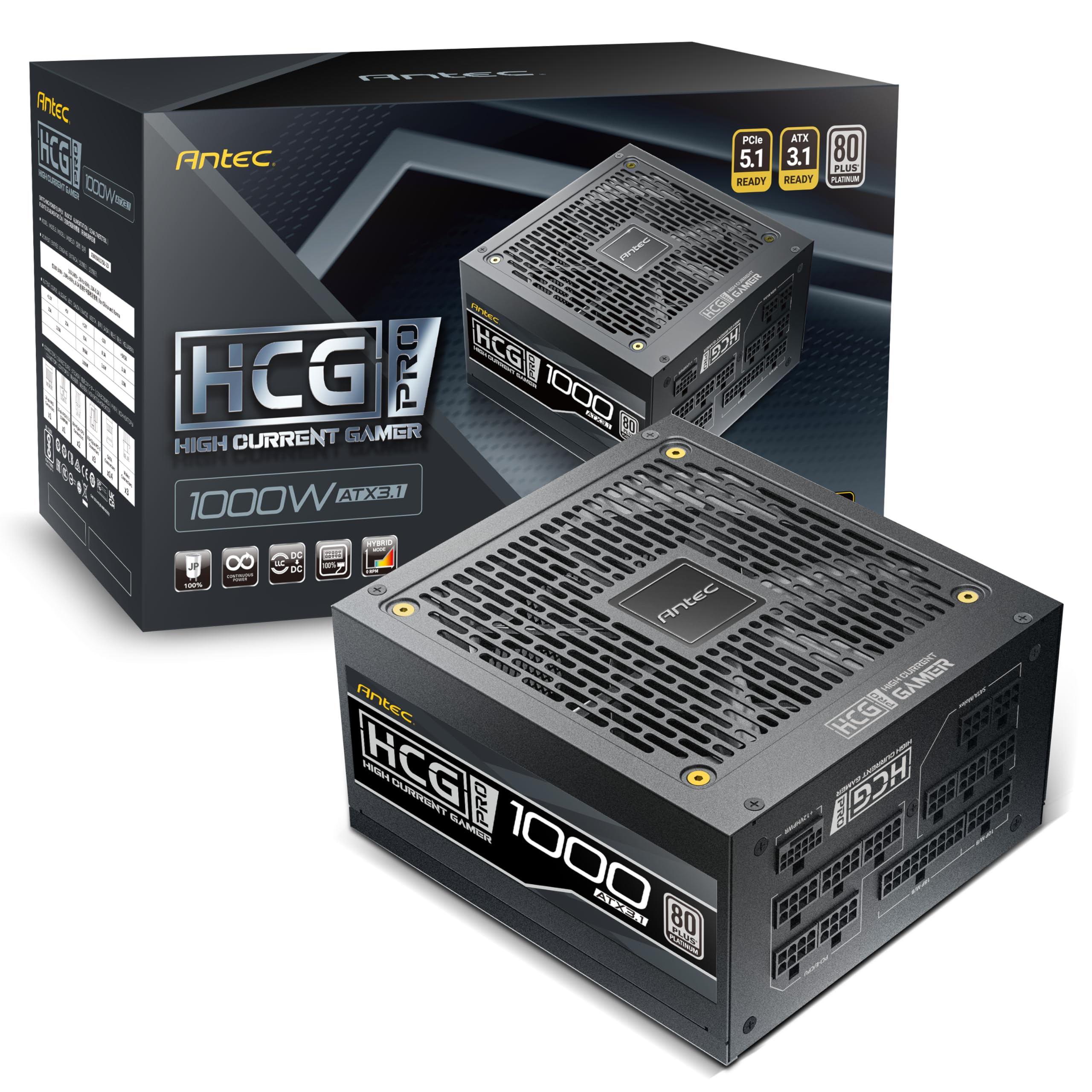 ア*モ様 Antec HCG1000 PRO ATX3.1 電源ユニット 本体 Amazon | ANTEC 80PLUS Platinum 認証取得 高効率高耐久電源ユニット